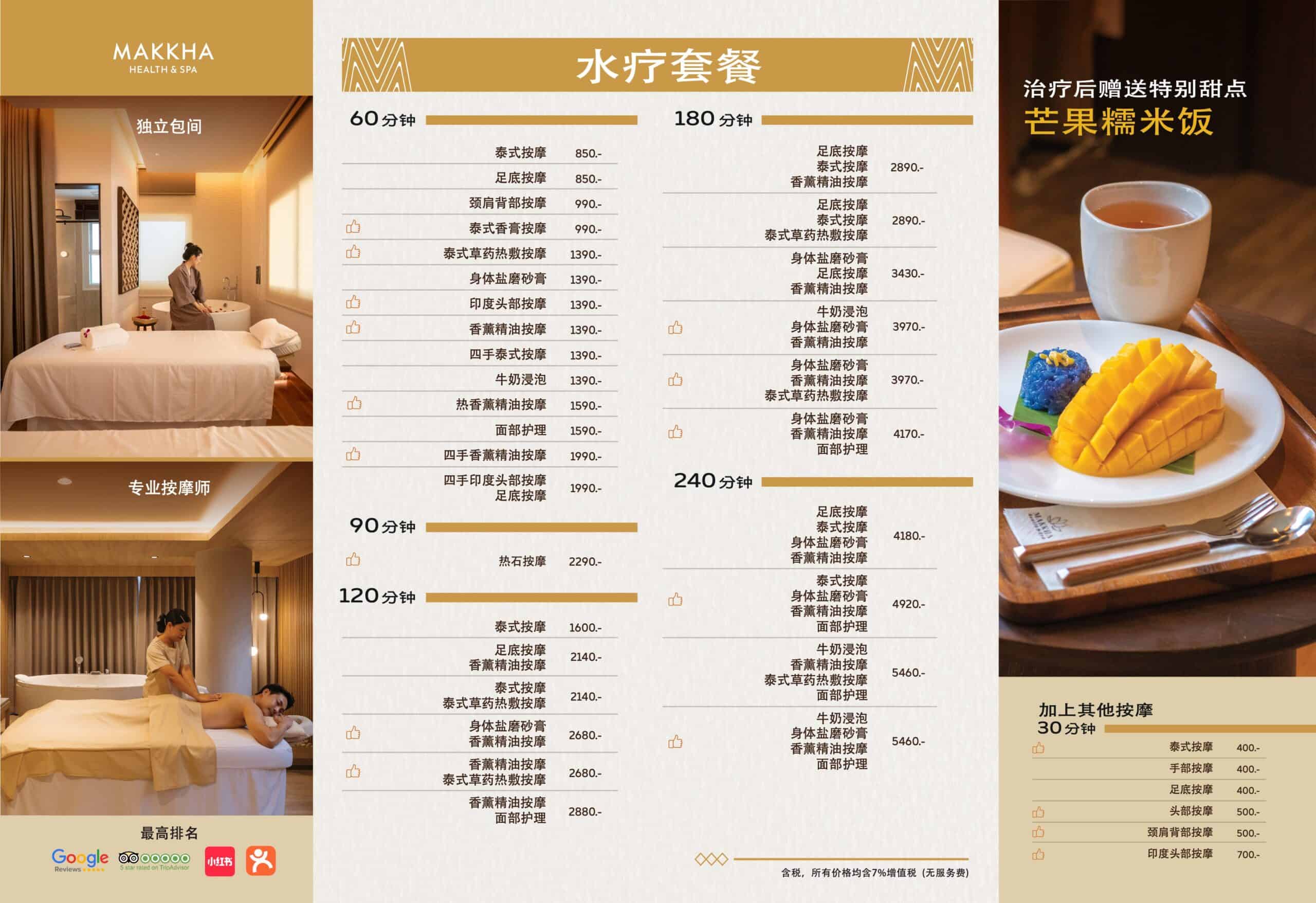 印刷 Makkha 菜單板 2025 年英文 CH 44x32 公分 OTEM。.